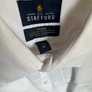 Stafford White Dress Shirt Classic Cotton Blend